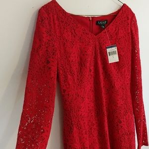 Red lace dress
